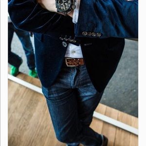 Tommy Hilfiger⌚️Navy PinDot Velvet Suit Jacket